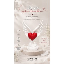 Arvenor Aşkın Kanatları | Beyaz Renk | 20CM | Dekoratif Biblo | 3D Baskı