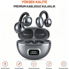 Ayers Premium Küpe Tipi Kablosuz Bluetooth Kulaklık, Dijital Şarj Göstergeli, Enc Net Görüşme, 3,8 G Hafif Ergonomik Tasarım, Ipx5 Koruma, Kadın Erkek Tws Kulaklık