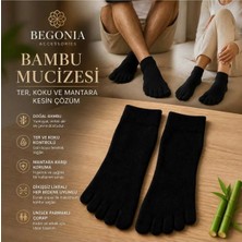 Begonia Accessories Bambu Parmaklı Çorap Dikişsiz Unisex Antialerjik Terleme ve Koku Karşıtı Likralı Esnek Çorap -278-5