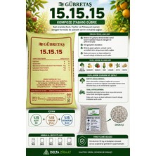 Gübretaş 15.15.15 Kompoze Taban Gübresi | %15 Azot %15 Fosfor %15 Potasyum | Meyve Ağacı, Zeytin, Sebze ve Tarla Bitkileri Için