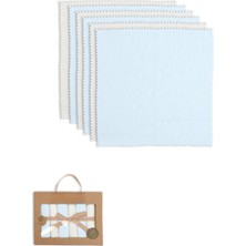 NW NessiWorld Colours Kutulu 6lı Penye Mendil 20X20 90161 Ekru Mavi