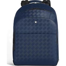 Montblanc MB221134 Mont Blanc Extreme Mavi Deri Büyük Boy 3 Bölmeli Sırt Çantası