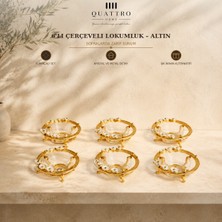 Quattro Home 6'lı Çerçeveli Lokumluk - Altın