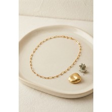 Enco Store cm Top ve Halka Zincir Model 50 cm Gold Renk Kadın Kolye