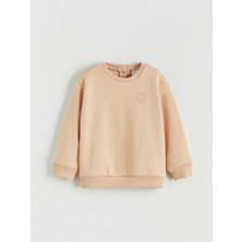 Lc Waikiki Yeni Sezon Bisiklet Yaka Çiçekli Kız Çocuk Kalın Sweatshirt