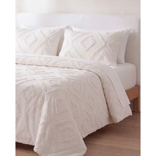 Cicim Home Iskandinav Geometrik Çift Kişilik Punch Yatak Örtüsü Pike Takımı 6 Parça Premium