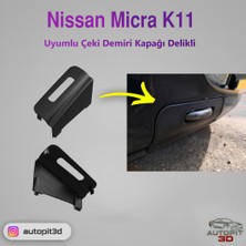 AutoPit 3D Nissan Micra K11 Uyumlu Ön Tampon Çeki Demiri Kapağı (Delikli)