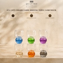 Quattro Home 6'lı Çift Cidarlı Sade Kristal Toplu Lokumluk