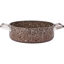 Brioni Stone-Age Terra 24 cm Çizilmez Yanmaz Yapışmaz Indüksiyonlu Basık Tencere