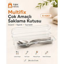 Tidy Home 6 Adet Çatal Bıçak Kaşık Takımı Saklama Kutusu Seti Çeyizlik Organizer Düzenleyici Saklama Kabı