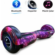 Ryder Star Elektrikli Kaykay Hoverboard 6.5 Inch Bluetooth Hoparlörlü Otomatik Akıllı Denge - Rs-S5 Galaxy Purple