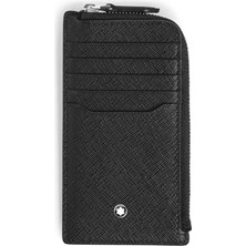 Montblanc MB223121 Mont Blanc Sartorial Deri Fermuarlı 7 Bölmeli Siyah Kartlık