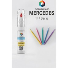 COLORGUARD Mercedes-Benz 147 Beyaz Rötuş Boyası ve 5'li Rötuş Çubuğu Hassas Uygulama Seti
