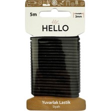 Hello Yuvarlak Lastik 5  Metre Siyah