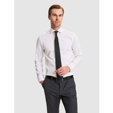Cacharel Beyaz Slim Fit Pamuklu Yarım İtalyan Yaka Basic Gömlek 50311490 VR013