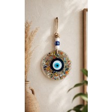 Marena Home 13X28 cm Nazar Boncuğu Duvar Süsü, Renkli Mozaik Cam Duvar Dekoru, Dekoratif Ev Aksesuarı, Salon Antre Duvar Süsü