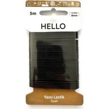 Hello Yassı Lastik 5  Metre Siyah