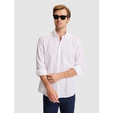 Cacharel Beyaz Regular Fit Düğmeli Yaka Pamuklu Gömlek 50311543 VR013