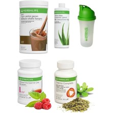 Herbalife Set Çikolata Shake- Aloe Suyu- 50 gr Ahududu Çay- Thermo ve Shaker