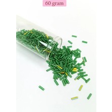 İlk El Grup Uzun Boru Kesme Boncuk Çap 2mm Uzunluk 10 mm - 60 Gram - Yeşil - BNC295