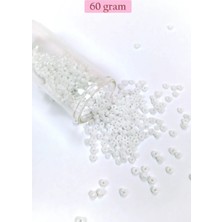 İlk El Grup Dökme Cam Kum Boncuk (8/0) 3 mm - 60 Gram - Inci Beyaz - BNC186