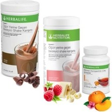 Herbalife Besleyici Shake Karışımı Formül 1 Çikolata 550G 1 Ahududu 550G 1 Şeftali Çay 50G