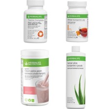 Herbalife Bölgesel Yağ Yakım Ahududulu Shake 550 Gr+ Şeftali Çay 50GR + Aloe Vera Içecek + Thermo