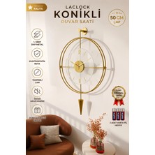 St. Morritz Büyük Boy (50X90CM)-EXCLUSIVE (Laclock Konikli Gold )Şeffaf Tamperli Kırılmaz Cam Metal Duvar Saati