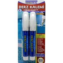 Abnturk 2'li Beyaz Derz Kalemi Seti - Su Bazlı, Kokusuz, Suya Dayanıklı Fayans Derz Yenileyici + 2 Adet Yedek Uç
