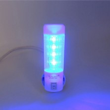Empressco Uzun LED Gece Lambası 0,5W Tasarruflu Işıklı Fişli Düğmeli 2li Mavi