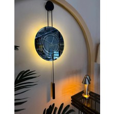 St. Morritz Pendulum Blackclock-Büyük Boy (40X105CM) -Metal Askılı Aynalı Duvar Saati
