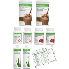 Herbalife 2'li Eko Set 2 Çikolata Shake  2 Ahududu Çay  2 Thermo  2 Aloe Vera Diyet Listesi Hediyeli
