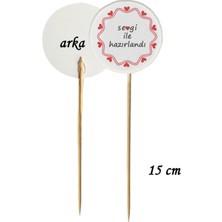 Tasarı Mağazası 15 cm Uzun Kürdan - 10 Adet Kalpli Sevgi Ile Hazırlandı Baskılı Sunum Kürdanı