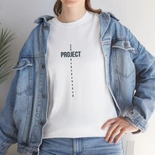 Palmira Demir Unisex Bisiklet Yaka Baskılı T-Shirt - Beyaz - Beyaz / L