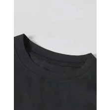 Palmira Demir Baskılı Oversize Bisiklet Yaka T-Shirt - Siyah - Siyah / Xl
