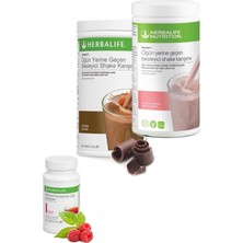 Herbalife Formül 1 Öğün Yerine Geçen Besleyici Shake Karışımı Ahududu+Çikolata + Çay Ahududu