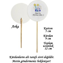 Tasarı Mağazası 10 Adet 9 cm Dekoratif Mavi Kişiye Özel Pelerinli Ilk Diş Baskılı Kürdan - Ilk Dişim Çıktı-2