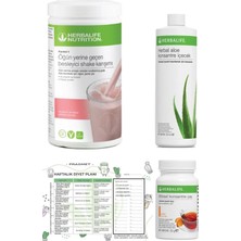Herbalife 3'lü Set - Ahududu Shake + Şeftali Aroma Çay + Aloe Vera + Diyet Listesi