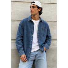 Tarz Cool Erkek Regular Denim Gömlek – Yıkamalı Kot Uzun Kollu Cepli Jean Gömlek