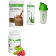 Herbalife 1 Çikolatalı Shake + 1 Adet Aloe + 1 Adet Ahududu Çay 50 gr ve 1 Adet Shaker
