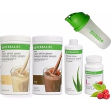 Herbalife Set 2 Adet Shake (Vanilya-Çikolata) 1 Ad. Aloevera 1 Ad. Ahududu Çay 50 gr ve Shaker