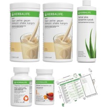 Herbalife Shake Vanilya 2 Adet + Şeftali Çay + Aloe Vera + Thermo Complete + Diyet Listesi Hediye
