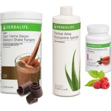 Herbalife Ekonomik Set / Çikolata Shake 550 Gr. - Aloe 473 Ml.. - Ahududu Çay 50 gr
