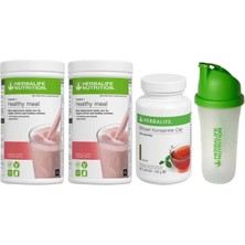 Herbalife Aylık Eko Set 2 Adet Shake (Ahududu Aromalı) 100 gr Çay ve Shaker