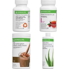 Herbalife Shake Çikolatalı  Thermo Complete Aloe Vera Içecek Ahududulu Çay 50 gr Birer Adet