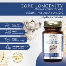 Kahu Naturals Core Longevity Köpek Takviyesi, COQ10, Nad+, Pqq ve Mantar Kompleksi, Sağlıklı Yaş Alma, 60 Tablet
