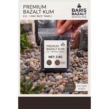 Barış Bazalt Doğaltaş Premium Bazalt Kum 3 kg 0.8-1 mm Siyah Akvaryum Kumu Bahçe Saksı Teraryum Dekoratif Kum