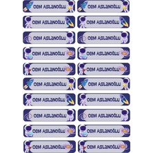 Atatuğ Hediyelik Kişiye Özel 20 Adet Astronot ve Uzay Temalı Kitap Etiketi - A4 Parlak Kuşe Sticker