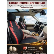 Mevas Monza Siyah Kırmızı Serisi Fiat Linea Koltuk Kılıfı Tam Set