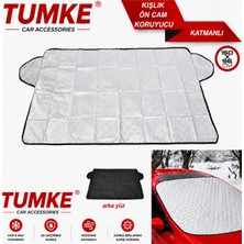 TUMKE Oto Ön Cam Brandası Kışlık – Kar Buz Güneş Don Koruyucu, Su Geçirmez 4 Katmanlı Araç Cam Örtüsü Güneşliği